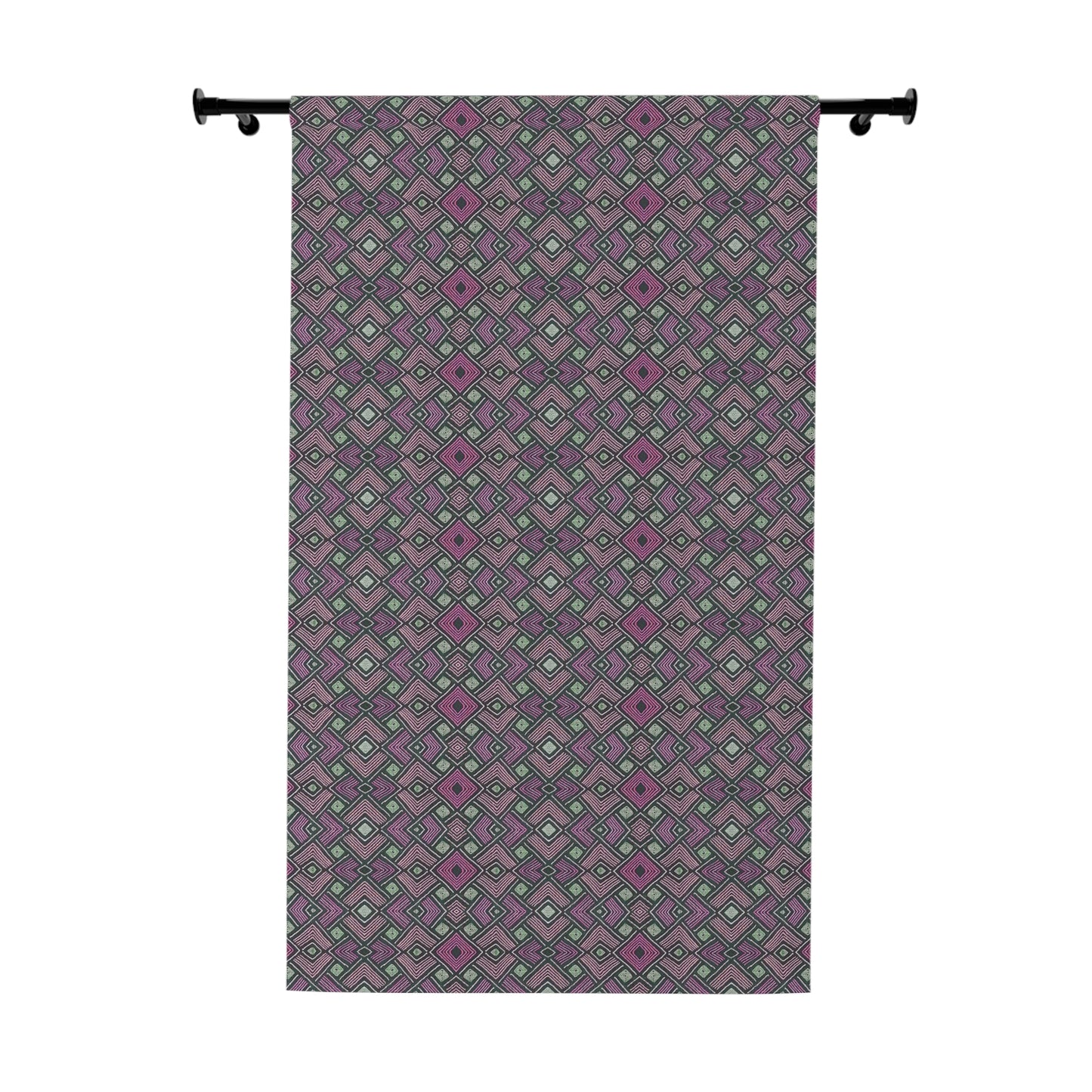 Modern Boho Afrocentric Decor Window Curtains - Pink