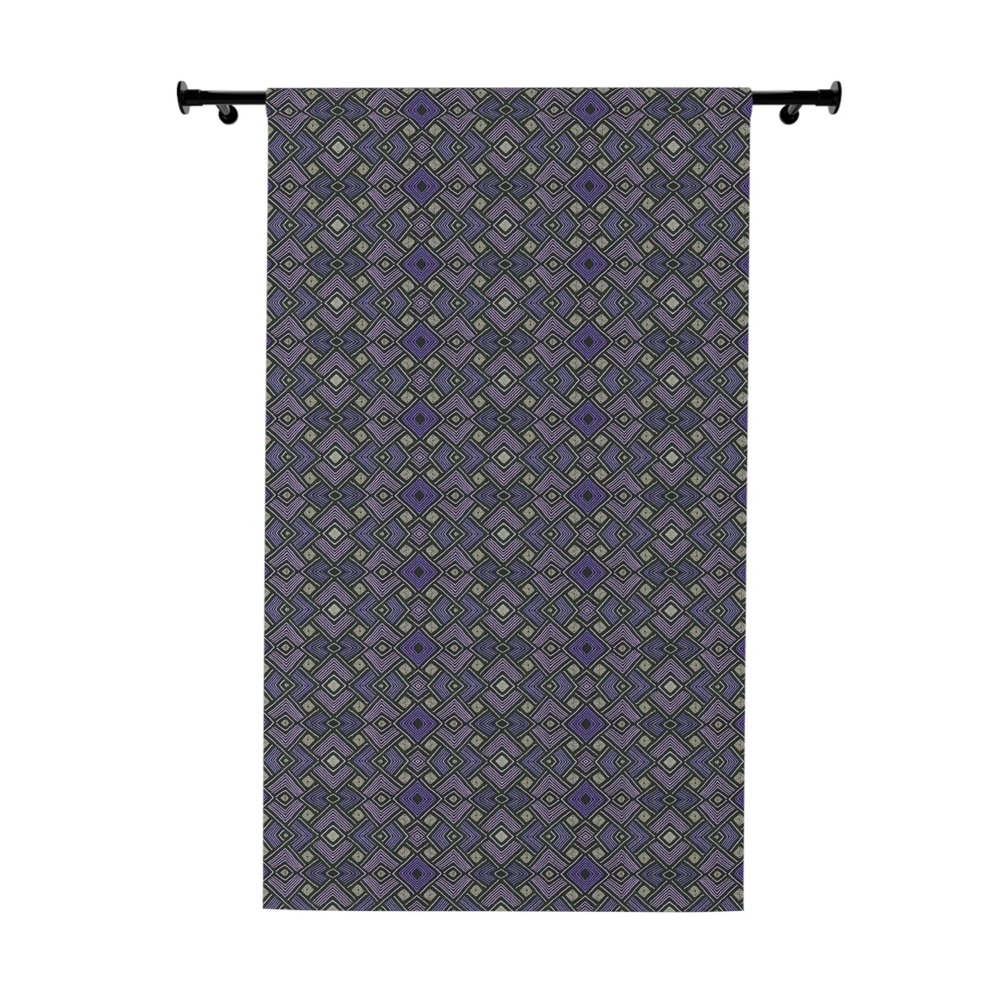 Modern Boho Afrocentric Decor Window Curtains - Purple