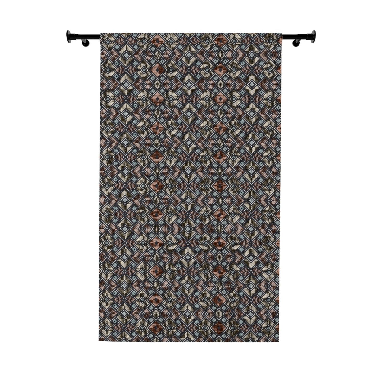 Modern Boho Afrocentric Decor Window Curtains - Orange