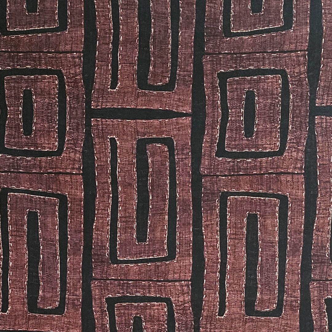 Modern Kuba Cloth Print Fabric - Brown (#103BR)