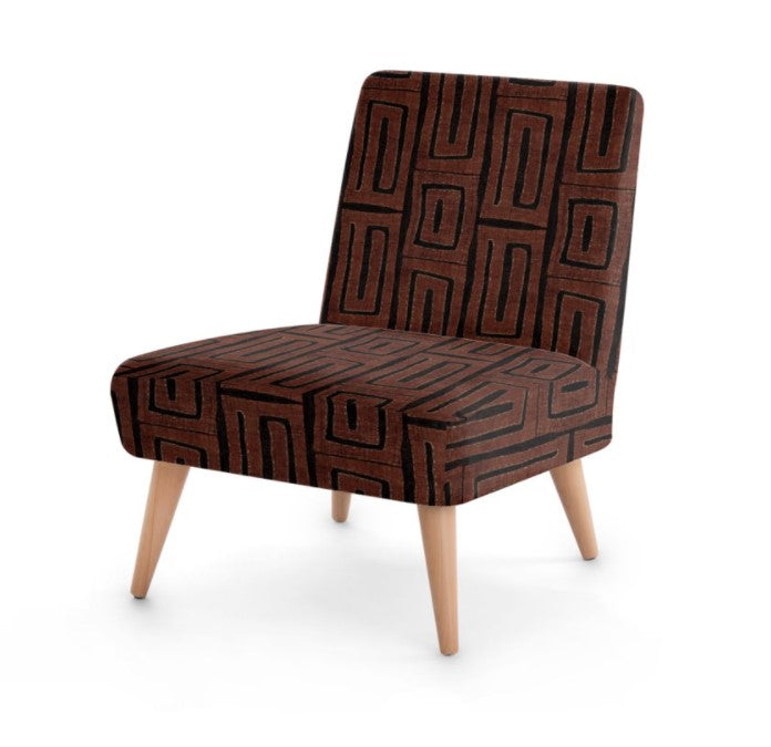 Modern Kuba Cloth Print Fabric - Brown (#103BR)