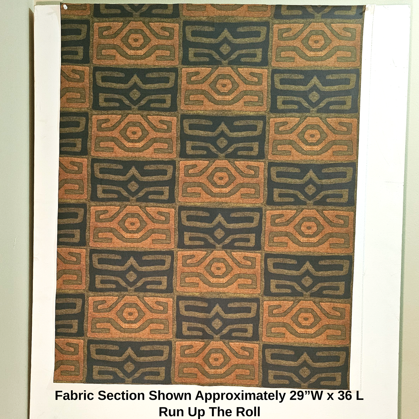 Checkered Pattern Kuba Cloth Print Fabric - Earthtones (#106E)