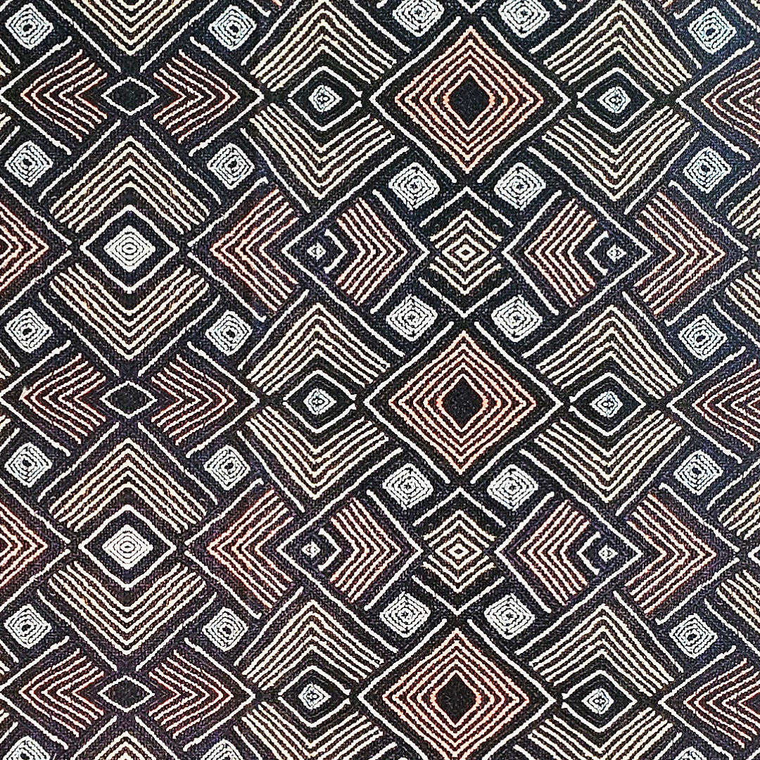 Diamond Pattern Kuba Cloth Print Fabric - Multicolor (#105M)