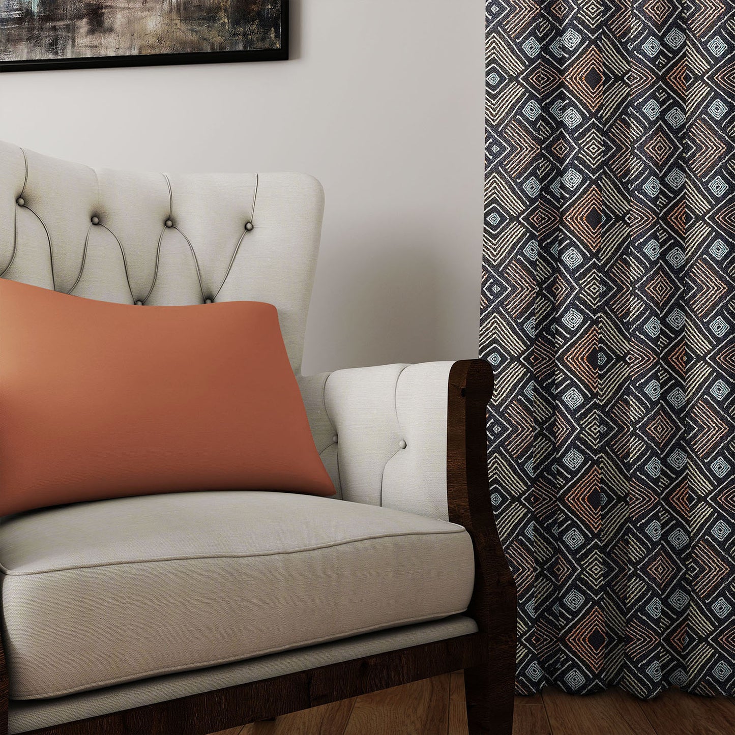 Diamond Pattern Kuba Cloth Print Fabric - Multicolor (#105M)