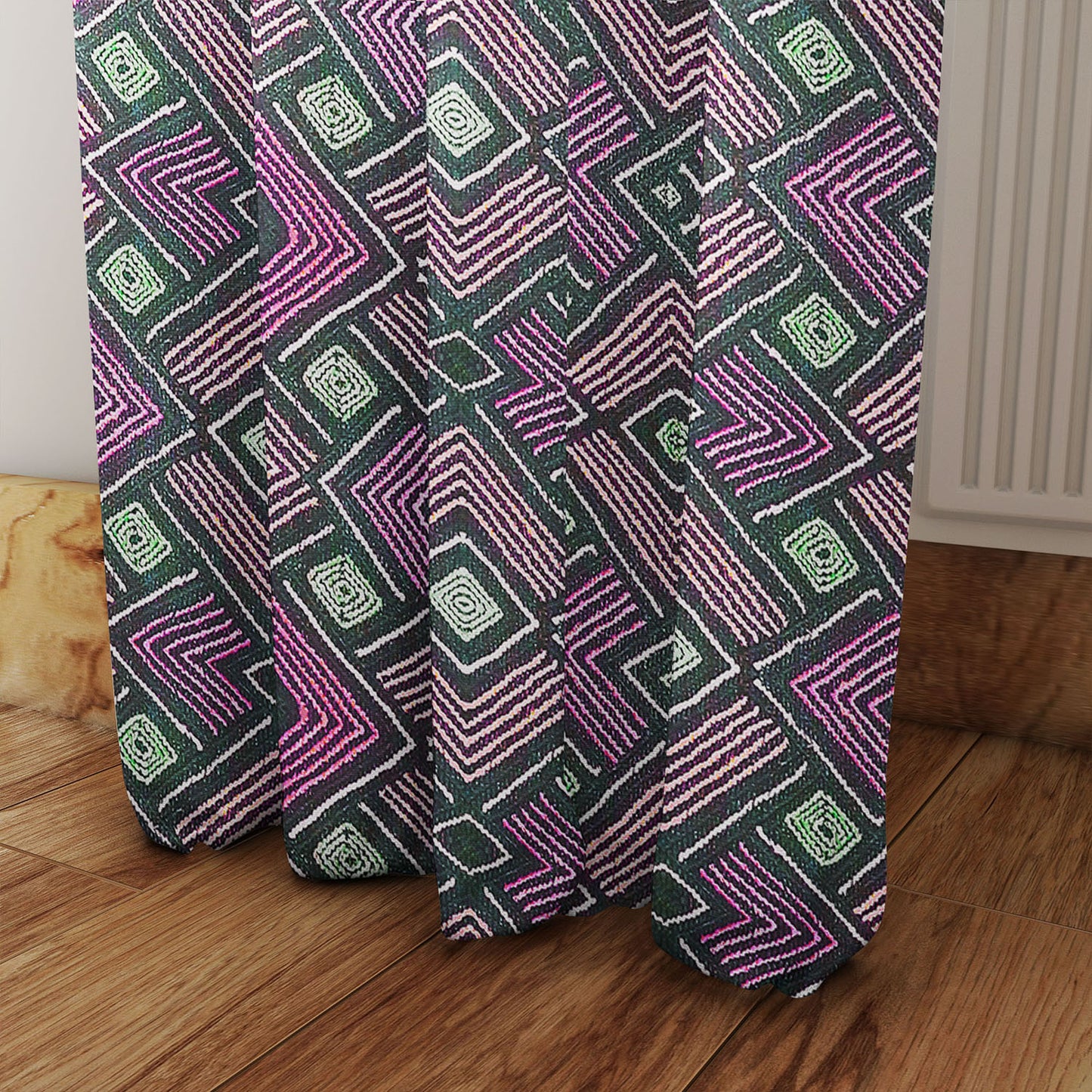 Modern Boho Afrocentric Decor Window Curtains - Pink