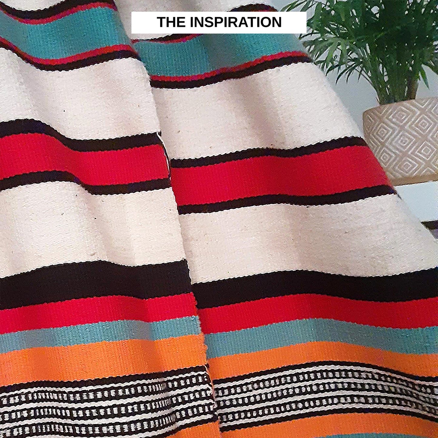 Modern Bohemian Curtains with Blackout in Colorful Ethnic Stripes - Red