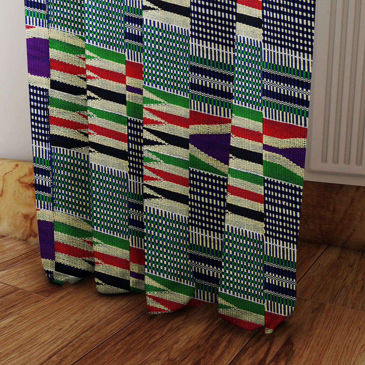 Boho Curtains in African Kente Cloth Inspired - Traditional