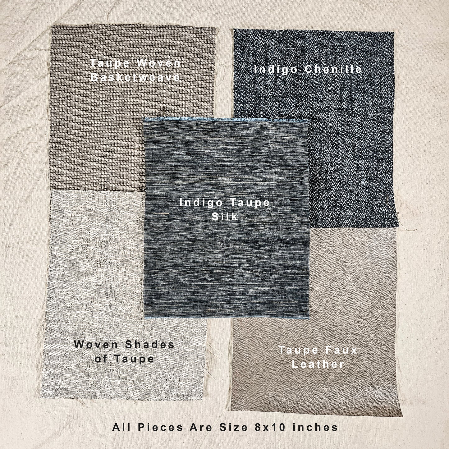 Indigo Taupe Textures Fabric Bundle