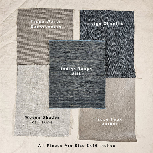Indigo Taupe Textures Fabric Bundle