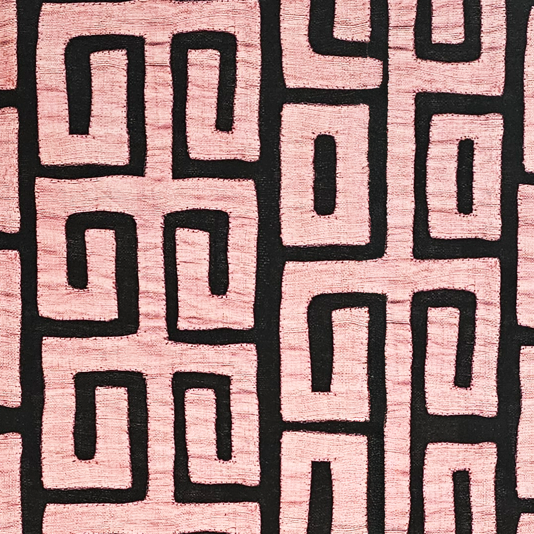 Traditional Kuba Cloth Print Fabric - Pink (#102P)