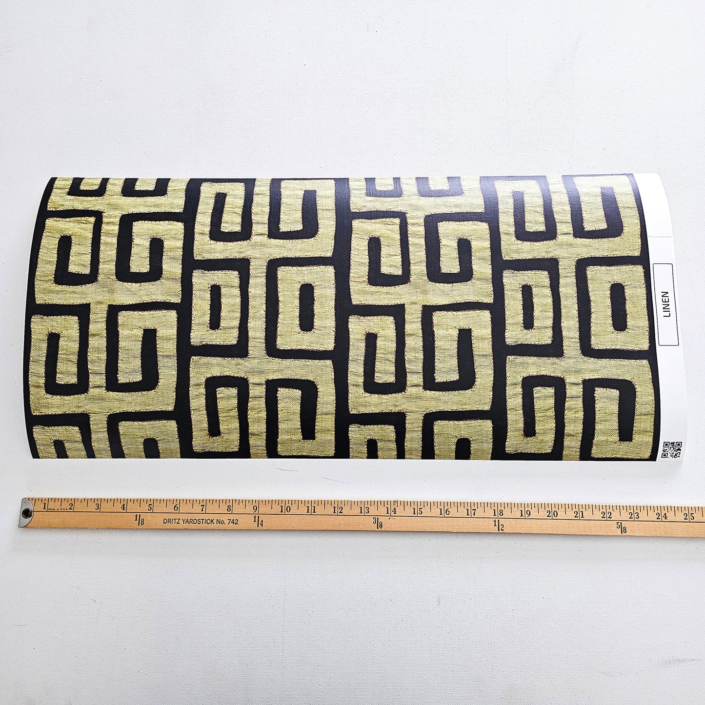 Traditional Kuba Cloth Print Wallpaper - Chartreuse (#W102C)