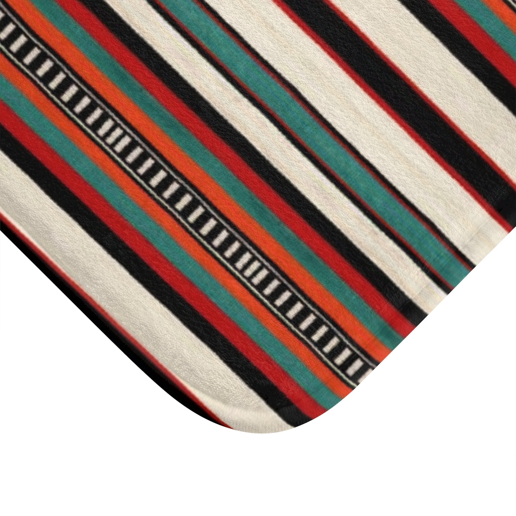 Djerma Blanket Stripes Fabric Print Bath Mat