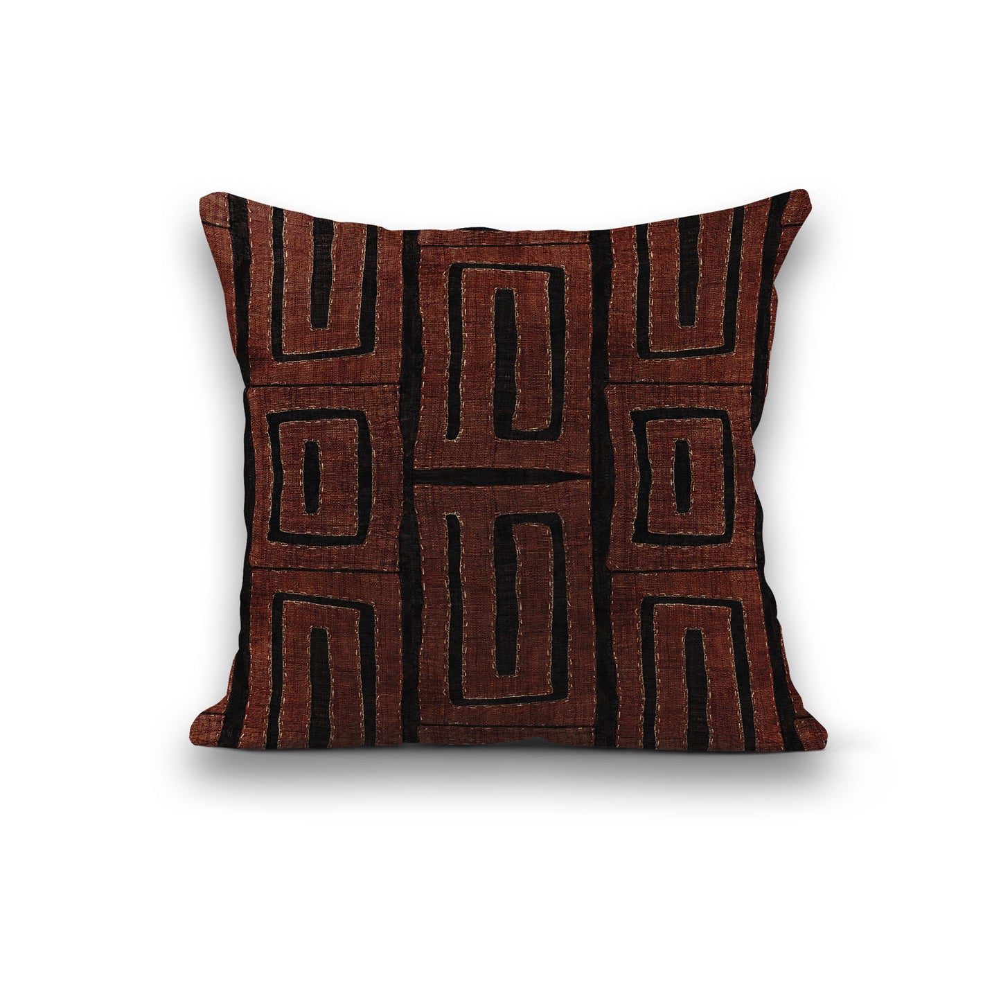 AnitaveeTextile Kuba Cloth Pillows Print in Brown and Black - 3 Sizes