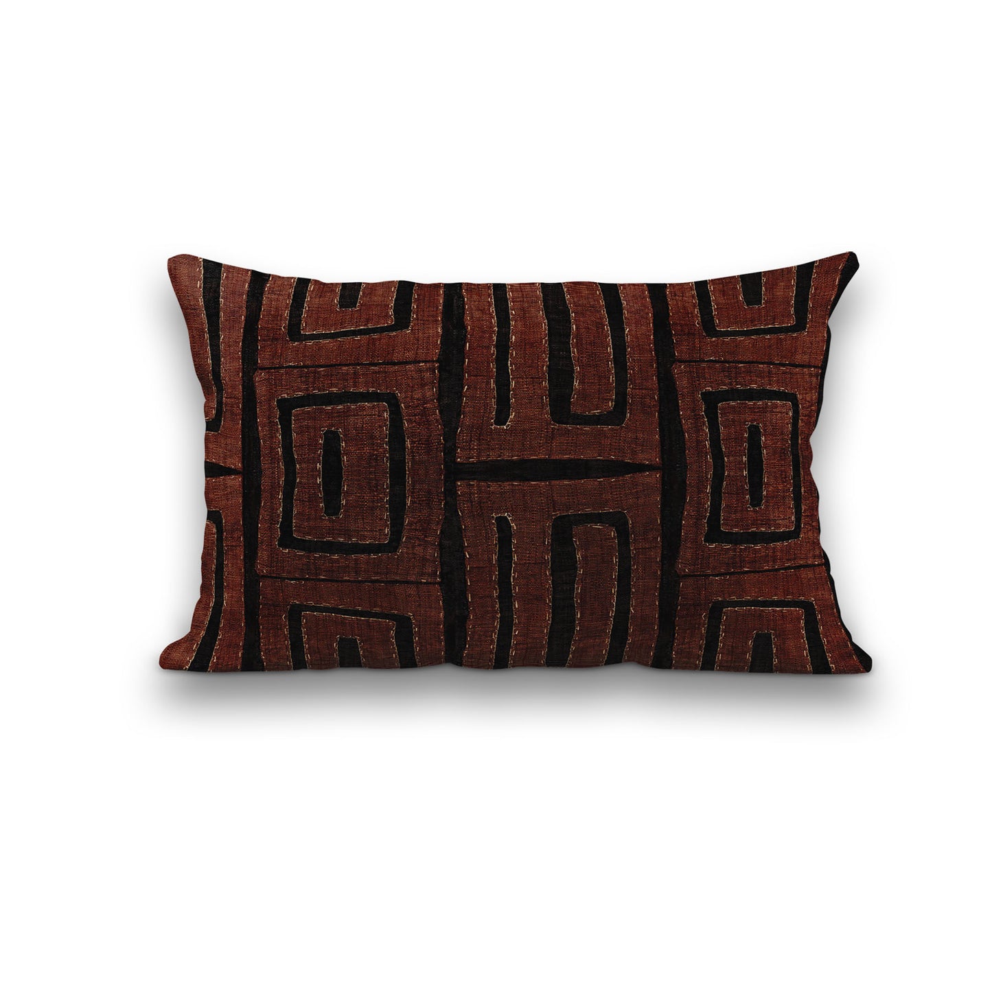 AnitaveeTextile Kuba Cloth Pillows Print in Brown and Black - 3 Sizes