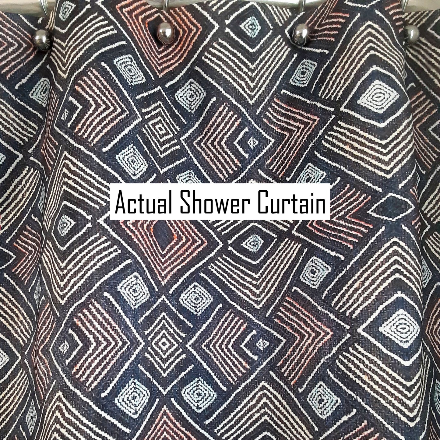 Diamond Kuba Cloth Print Shower Curtain