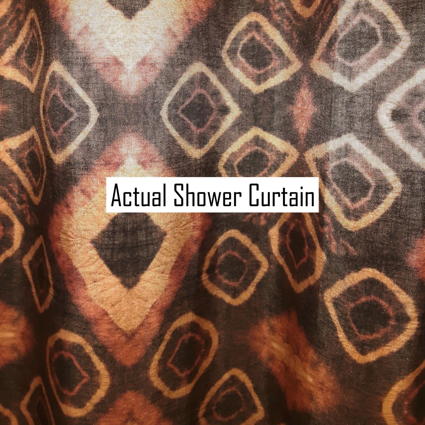 Boho Tie Dye Kuba Cloth Print Shower Curtain
