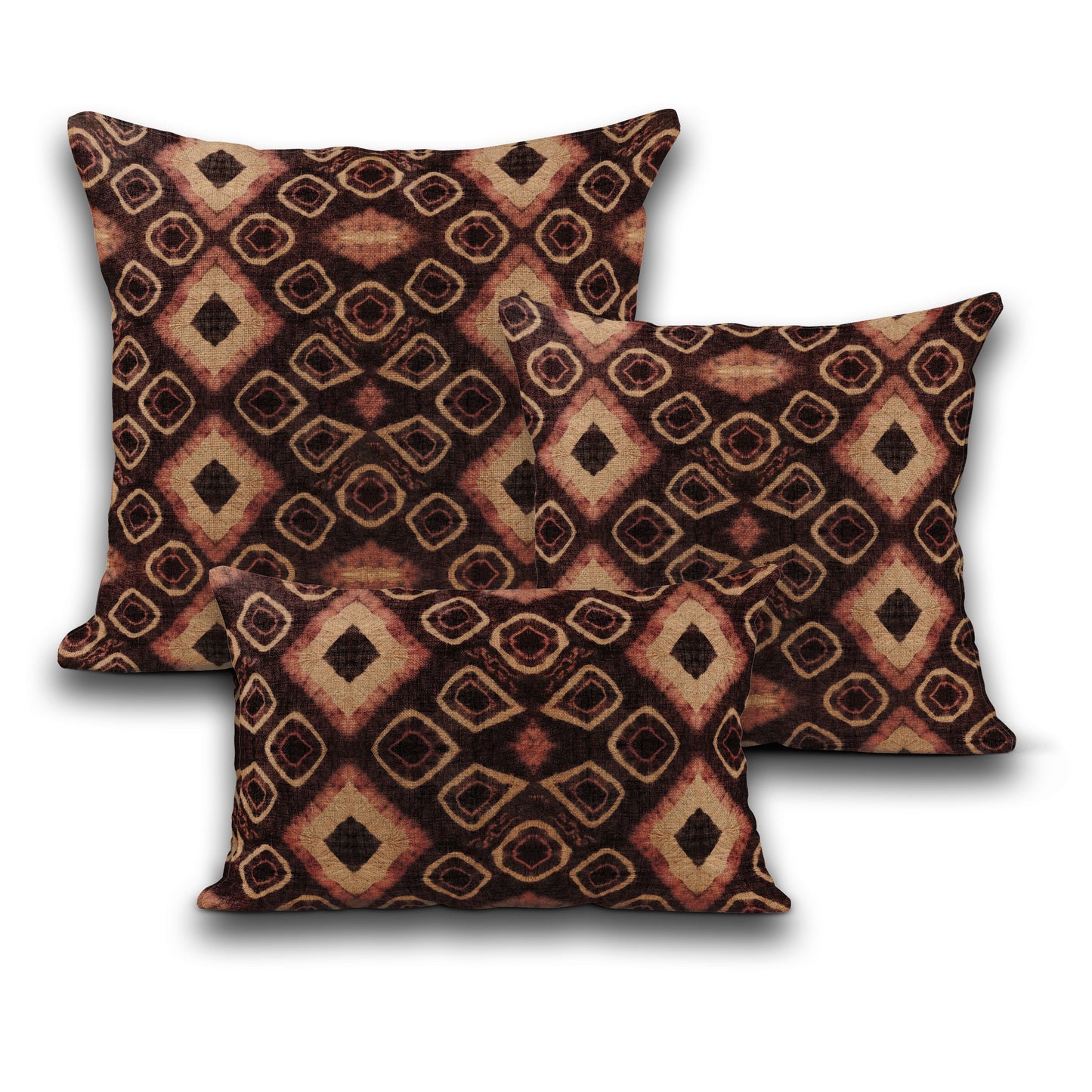 AnitaveeTextile African Fabric Tribal Pillows in Kuba Print - 3 Sizes