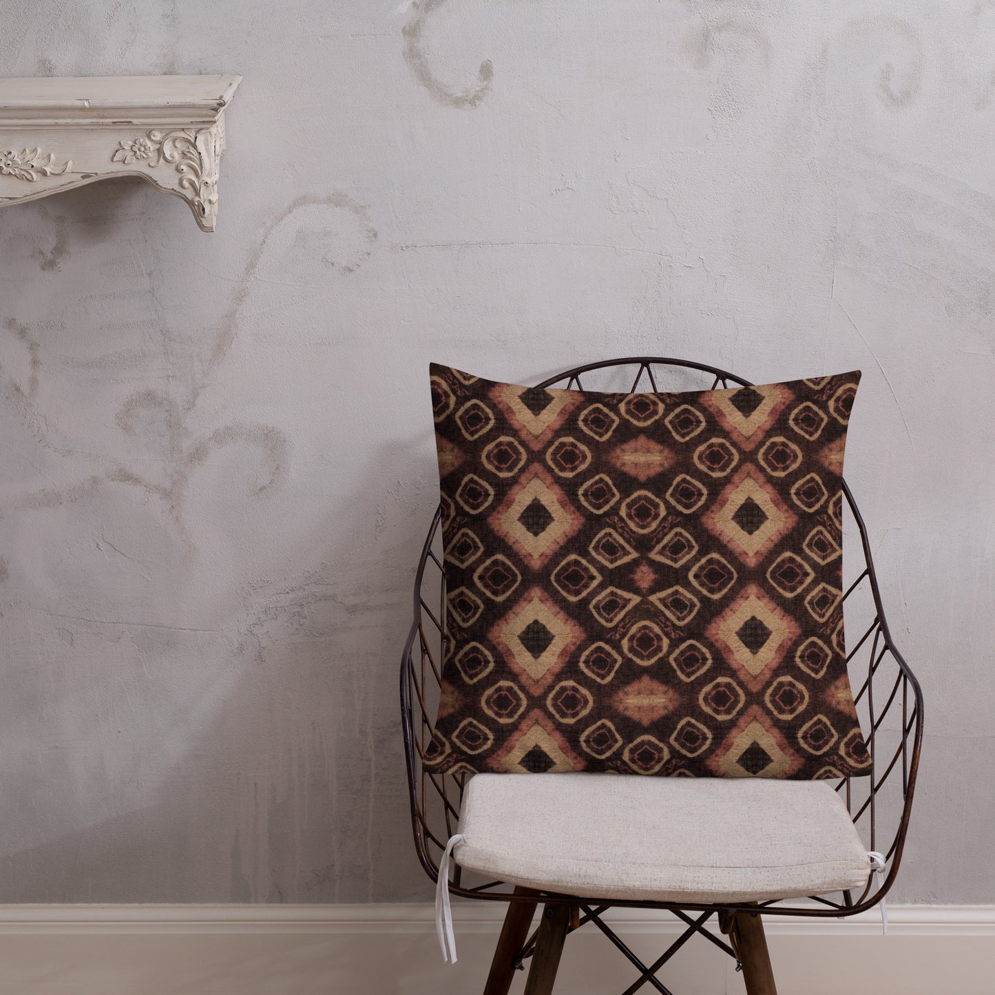 AnitaveeTextile African Fabric Tribal Pillows in Kuba Print - 3 Sizes