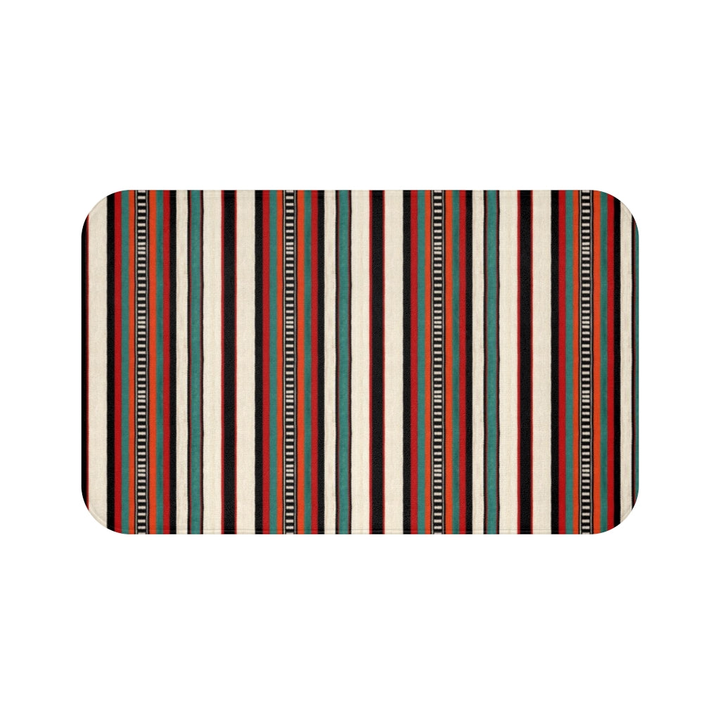 Djerma Blanket Stripes Fabric Print Bath Mat