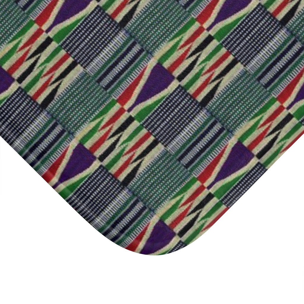 Colorful Ewe Kente Cloth Print Bath Mat
