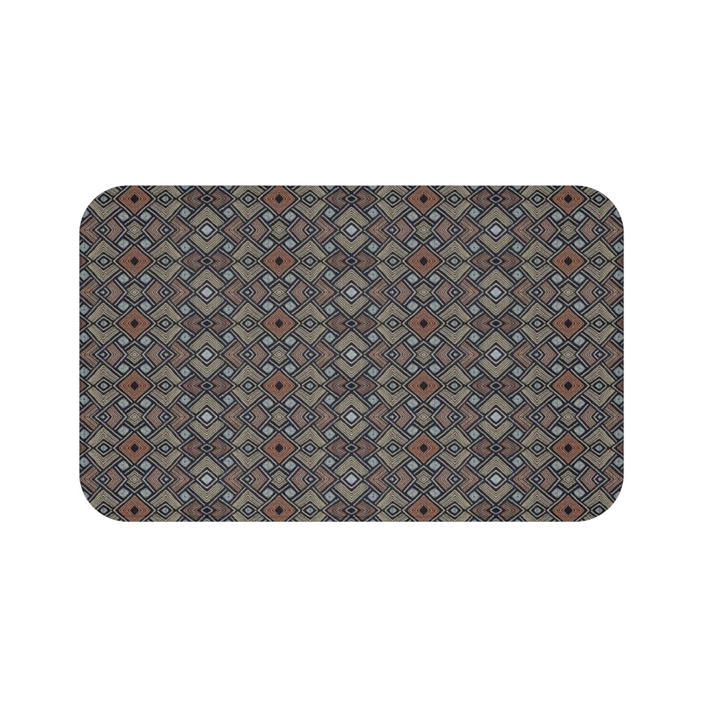 Diamond Kuba Cloth Print Bath Mat
