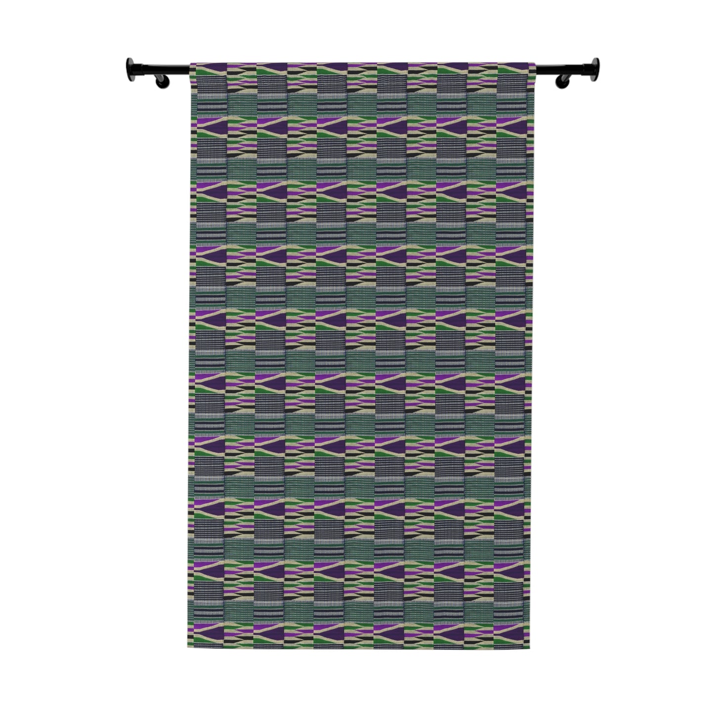 Boho Curtains in African Kente Cloth Inspired - Purple