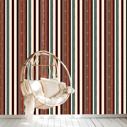 Hausa Stripes Wallpaper - Multicolor (#W108M)