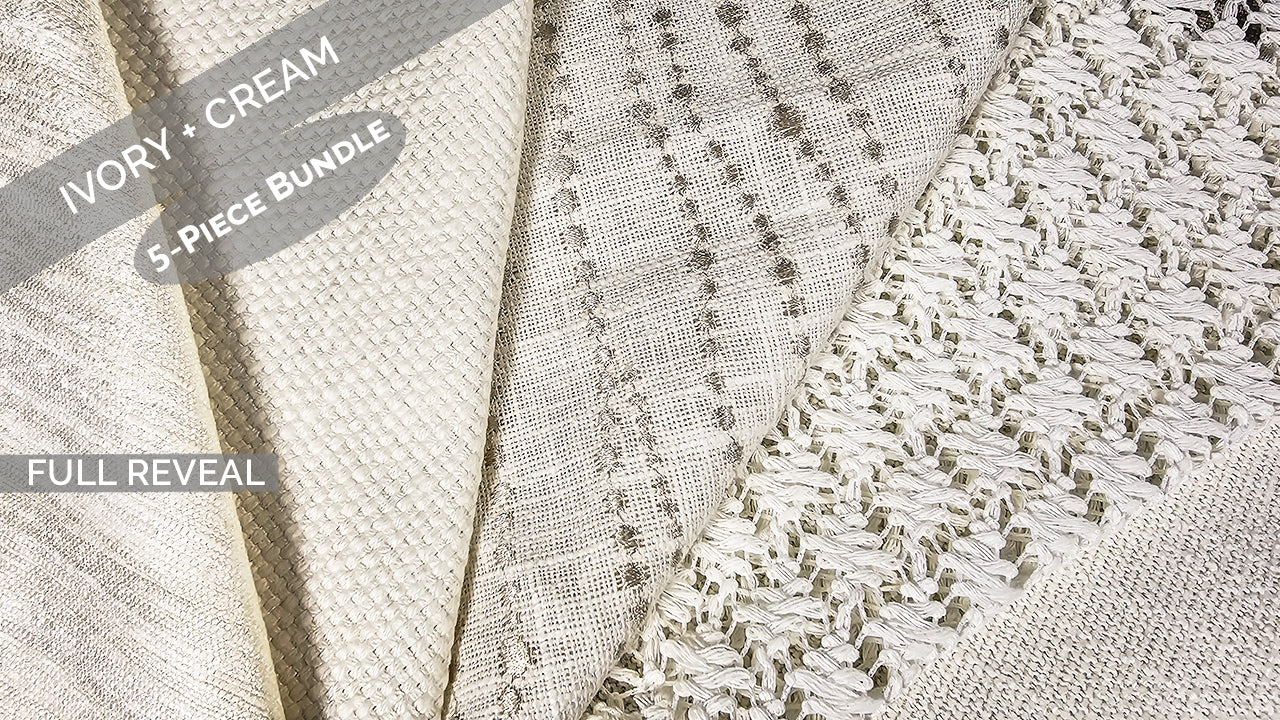 Ivory Cream Textures Fabric Bundle