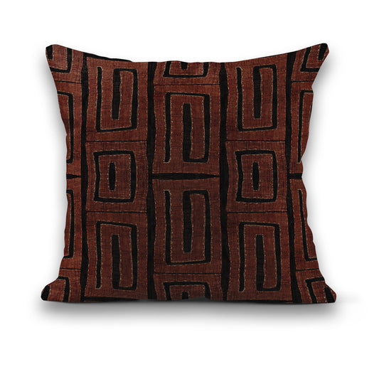 AnitaveeTextile Kuba Cloth Pillows Print in Brown and Black - 3 Sizes