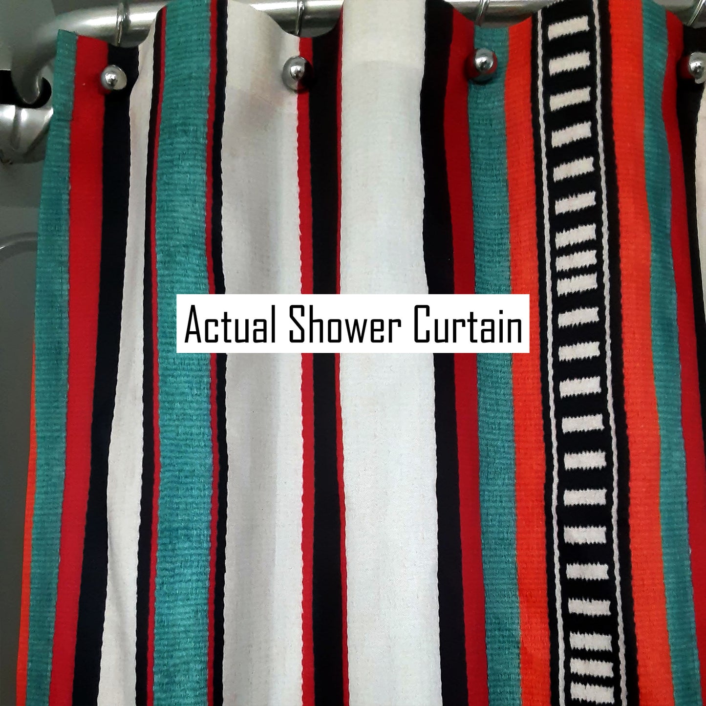 Djerma Blanket Stripes Fabric Print Shower Curtain