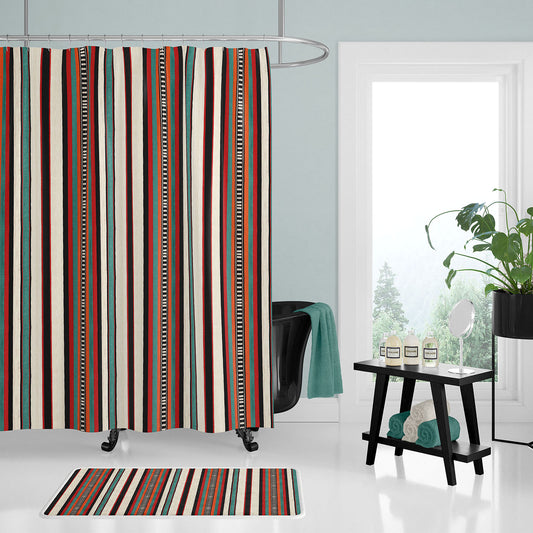 Djerma Blanket Stripes Fabric Print Shower Curtain