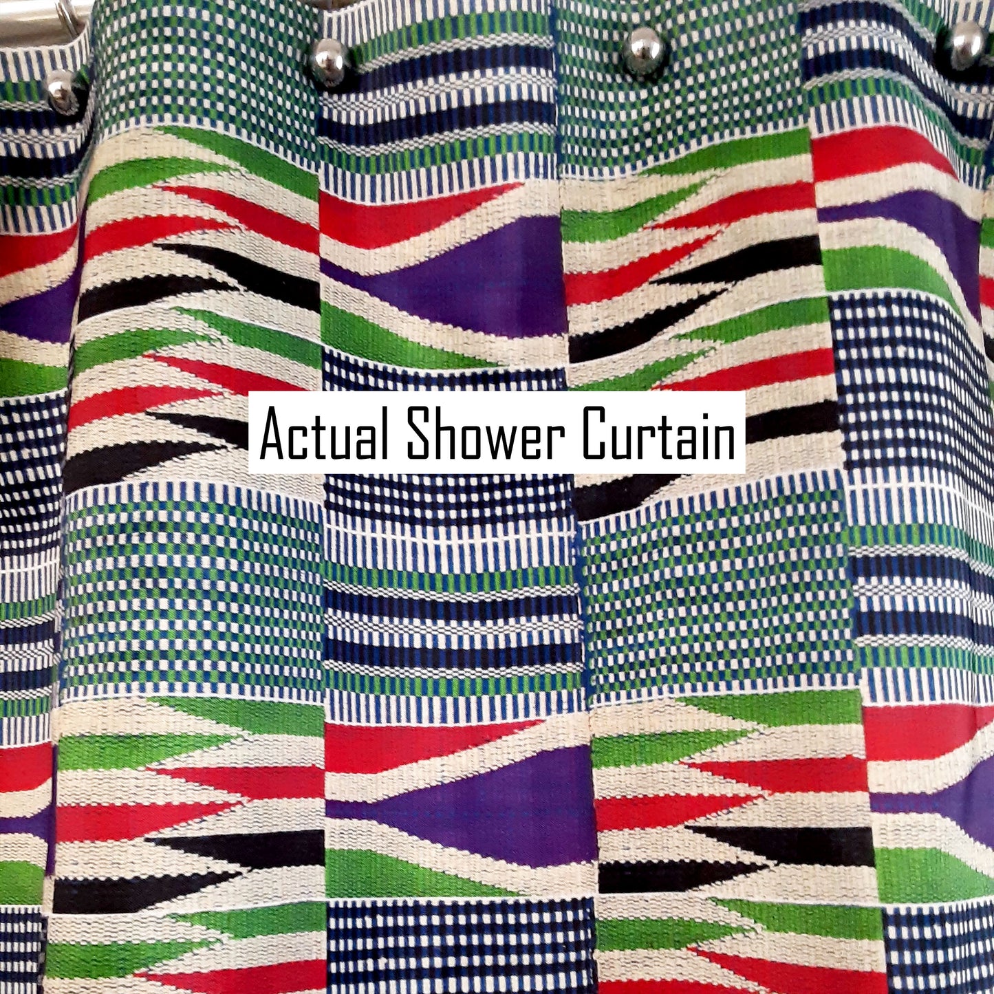Colorful Ewe Kente Cloth Print Shower Curtain