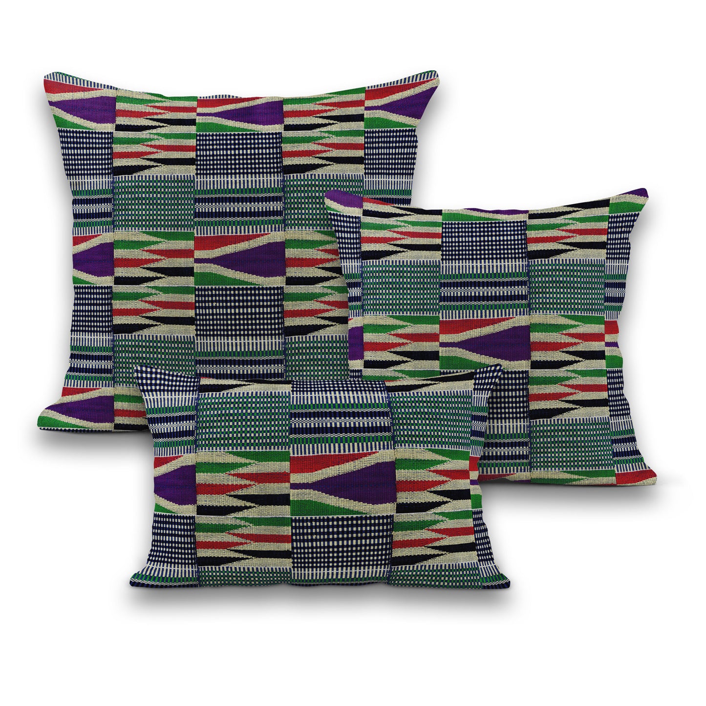 AnitaveeTextile African Throw Pillows in Tribal Kente Cloth Print - 3 Sizes