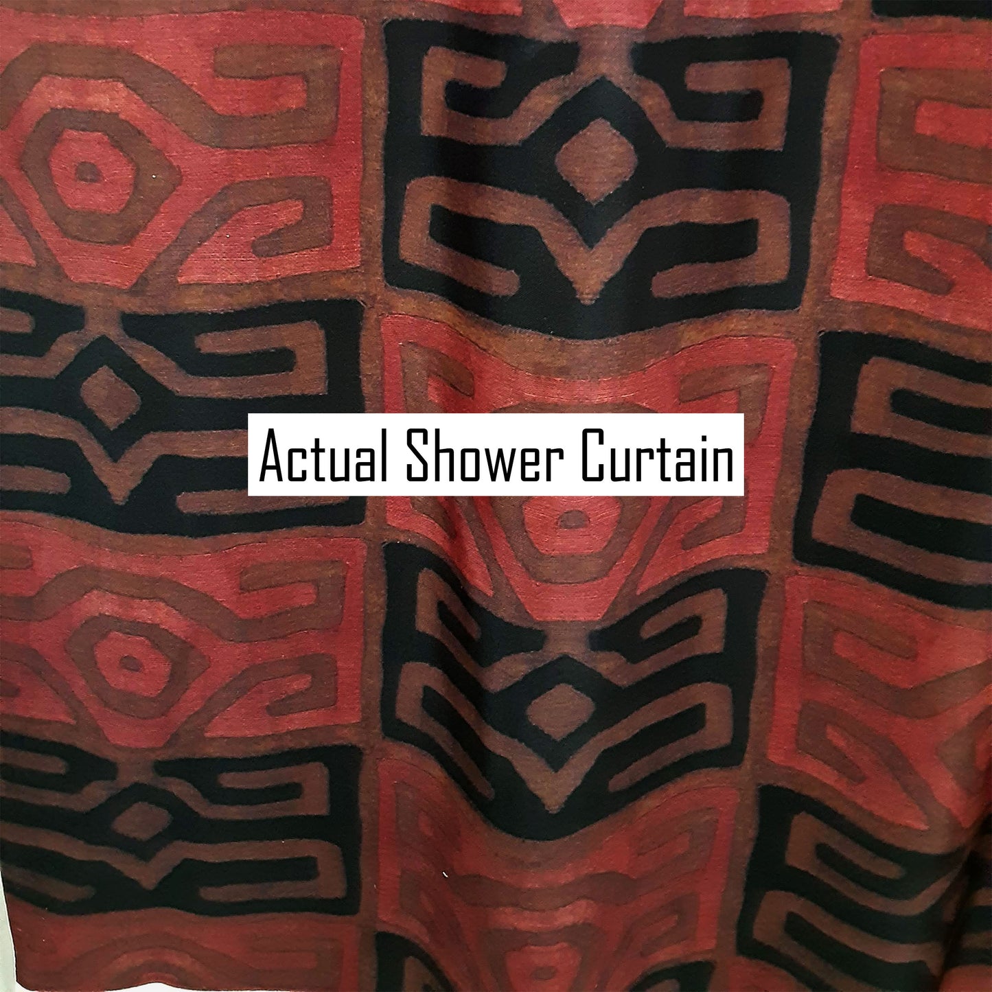 Checkers Kuba Cloth Print Shower Curtain
