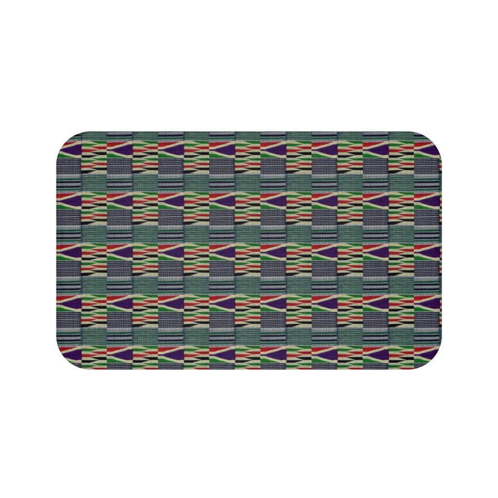 Colorful Ewe Kente Cloth Print Bath Mat