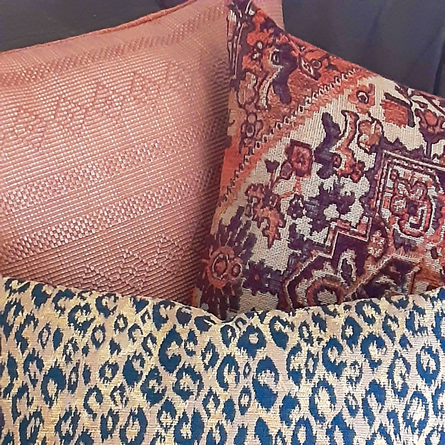 Bohemian Pillow Cover in Raffia Weave, Terracotta Clay Color, Tribal Safari Decor for Lodge or Cabin - 20x20