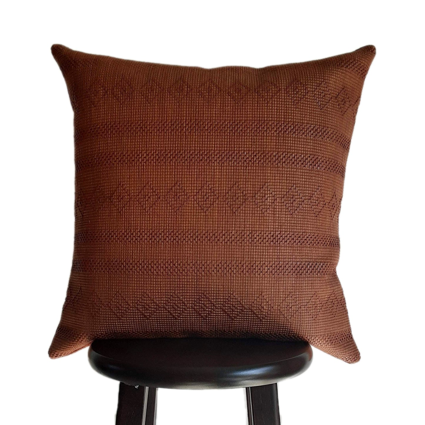 Bohemian Pillow Cover in Raffia Weave, Terracotta Clay Color, Tribal Safari Decor for Lodge or Cabin - 20x20
